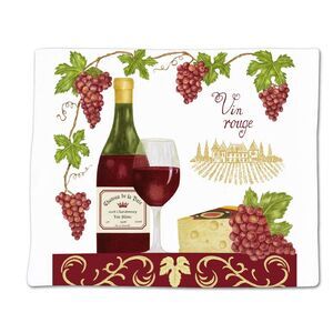 Alice's Cottage Red Wine and Red Grapes Flour Sack Kitchen Towel 36 Inches